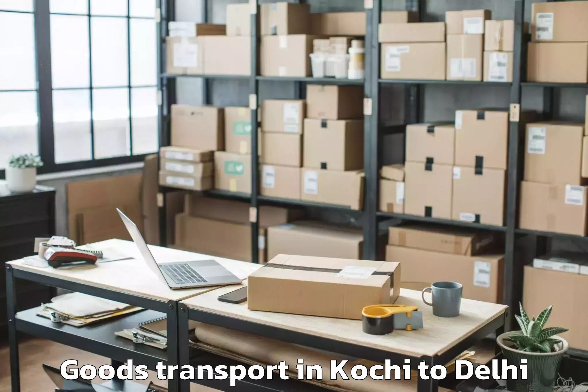 Book Kochi to Vivek Vihar Goods Transport Online